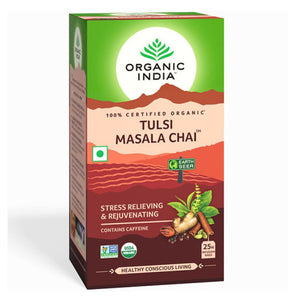4812〓 Special Price 〓<br>TULSI MASALA CHAI 25 Tea Bags【ORGANIC INDIA】<br>トゥルシー マサラチャイ ティー 25袋<br>オーガニックインディア