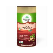 画像をギャラリービューアに読み込む, 4802 TULSI MASALA CHAI TIN 100G【ORGANIC INDIA】<br>トゥルシー マサラチャイ ティー缶100g　オーガニックインディア