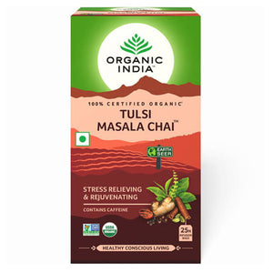 4812〓 Special Price 〓<br>TULSI MASALA CHAI 25 Tea Bags【ORGANIC INDIA】<br>トゥルシー マサラチャイ ティー 25袋<br>オーガニックインディア