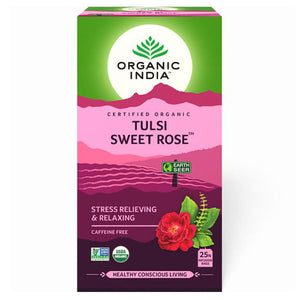 4817〓 Special Price 〓<br>TULSI SWEET ROSE TEA 25 Tea Bags【ORGANIC INDIA】<br>トゥルシー スイートローズティー 25袋<br>オーガニックインディア